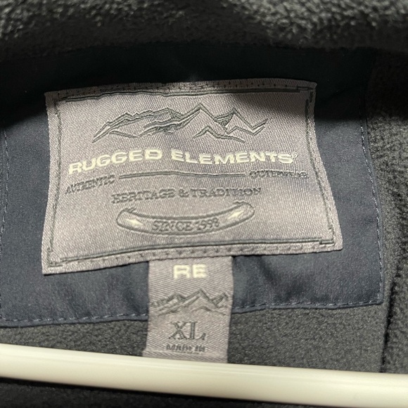 Rugged Elements Outwear Men’s XL Navy Blue Jacket Fleece Lined w/ Hood - Picture 8 of 8